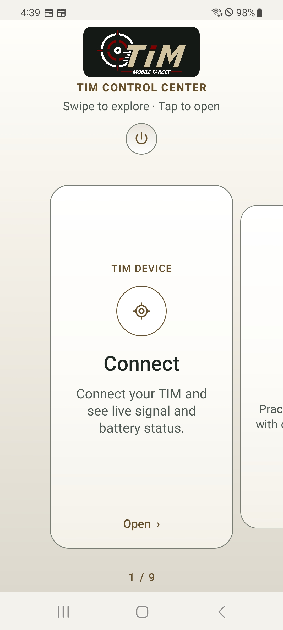 RMS app connect screen